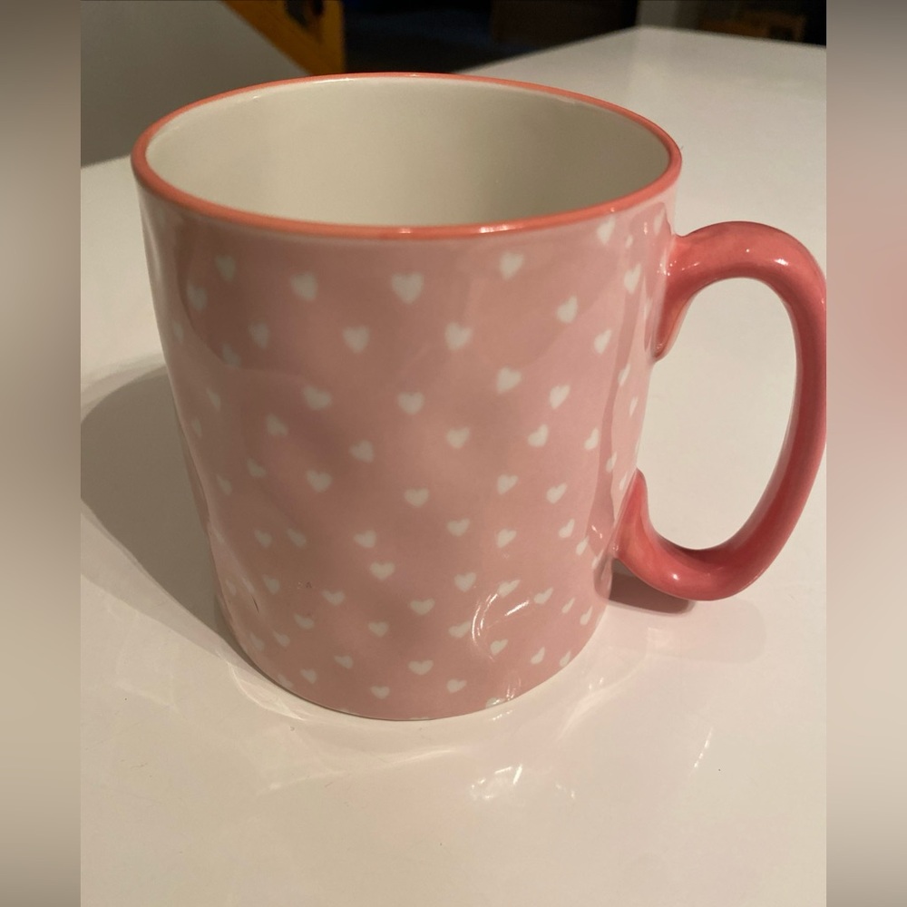 Strawberry Street pale Pink Heart Pattern Mug